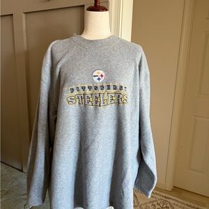 Vintage NFL Pittsburgh Steelers Light Gray Crewneck Fleece